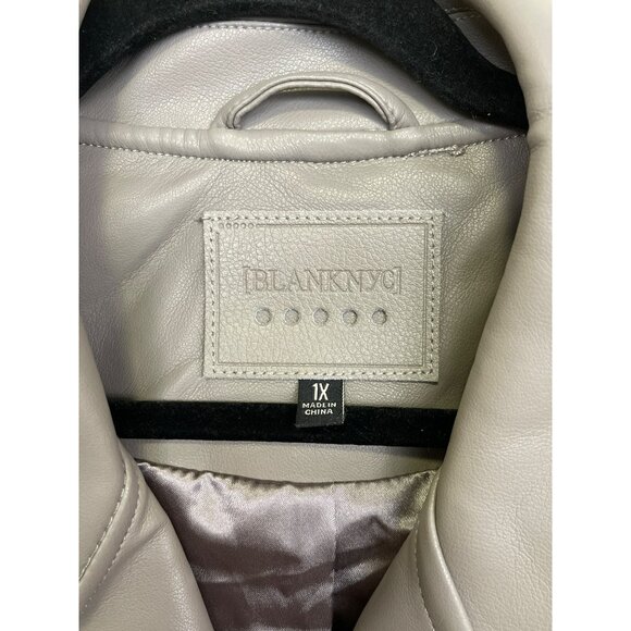 Blank NYC  Gray Faux Leather Moto Jacket Size 1X NWT - Picture 3 of 5